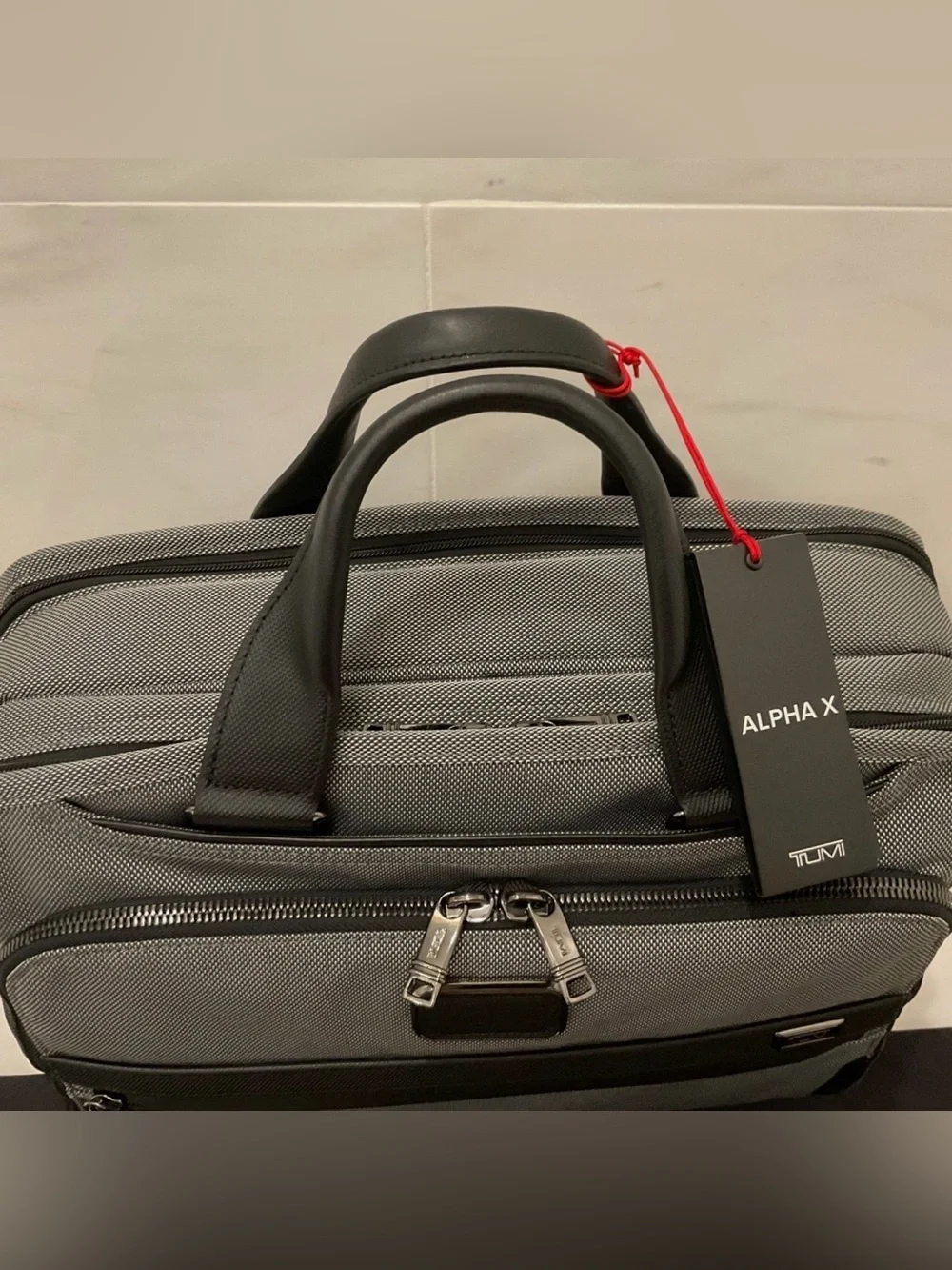 NEW Tumi ALPHA X 15.75” Organizer Laptop Brief Briefcase - METEOR GRAY & BLACK